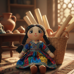 Cotton Handmade Doll in the Form of a Nubian/Rural Girl